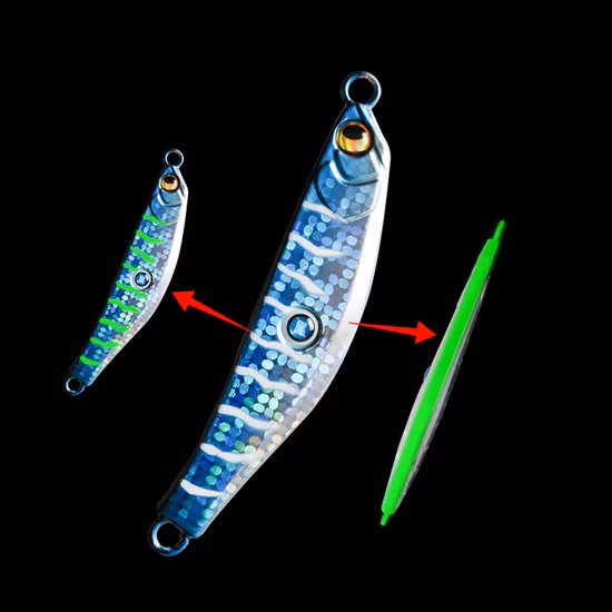Plantilla de Metal de paso lento, señuelo luminoso de pesca en agua salada, señuelo de Jigging lento