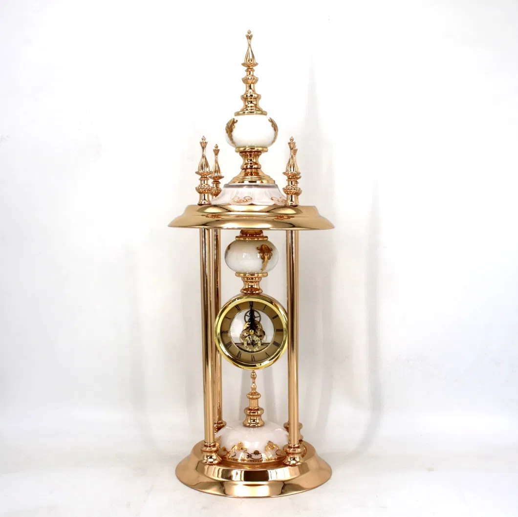 Wholesale High Quality Home Decoration Metal with Ceramic Desktop Ornament Clock