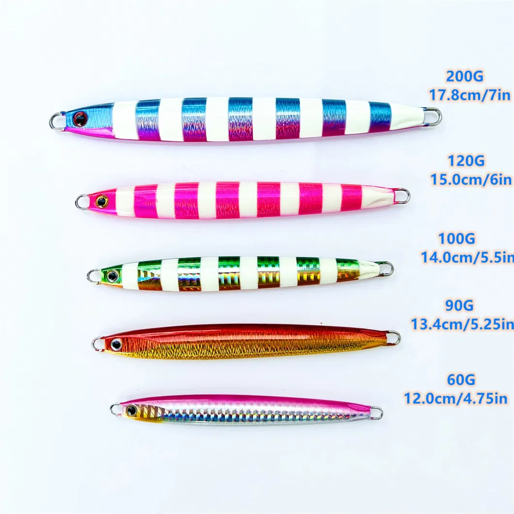 60g 90g 100g 120g 200g Jigging Fishing Lure Saltwater Fishing Weight Metal Fish Lure Fishing Lure