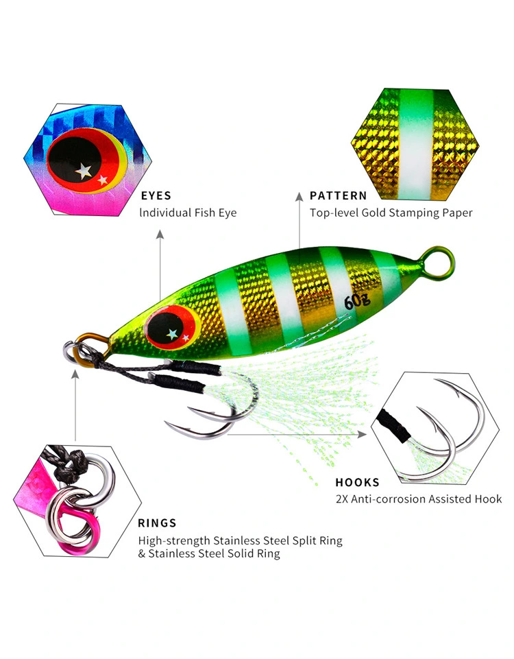 Isca Artificial Saltwater Jigging Lures Metal Casting Hard Bait 30g 40g 60g Spinnerbait Sahte Yem Wobbler Sea Fishing Lure