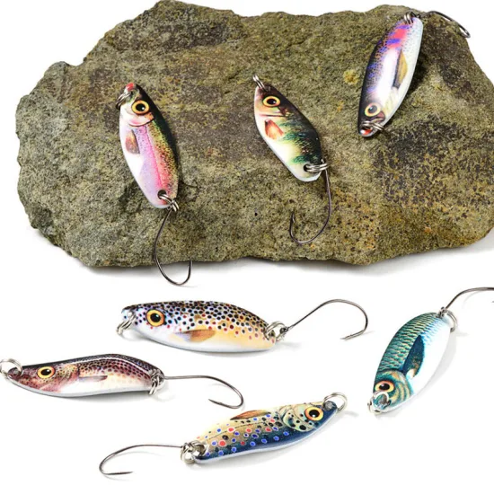 3G 3,5 cm 5g 4cm 8 colores cuchara de Metal duro Artificial Mini señuelos de cebo de pesca de Metal